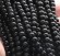 Бусины стеклянные чёрные диаметр 6 мм 30 см нить