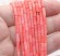 Коралл натуральный розовый бусины трубочки 9х3 мм отрезок 20 см
