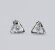 Серьги пуссеты из серебра Треугольник с цирконом